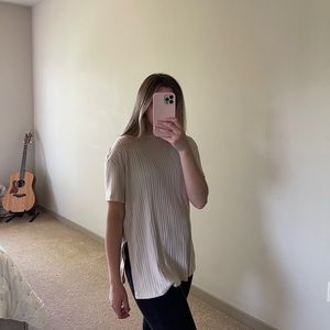 H&M Beige Short Sleeve Shirt